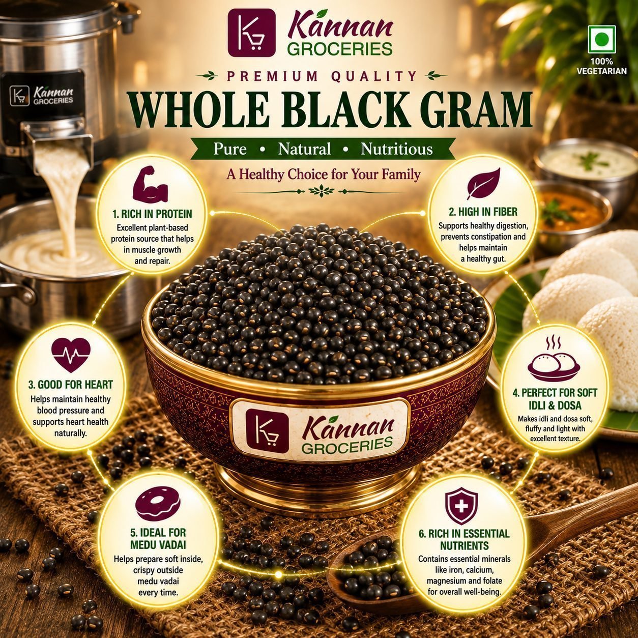Premium Mulu Ulundhu / Whole Urad Dal