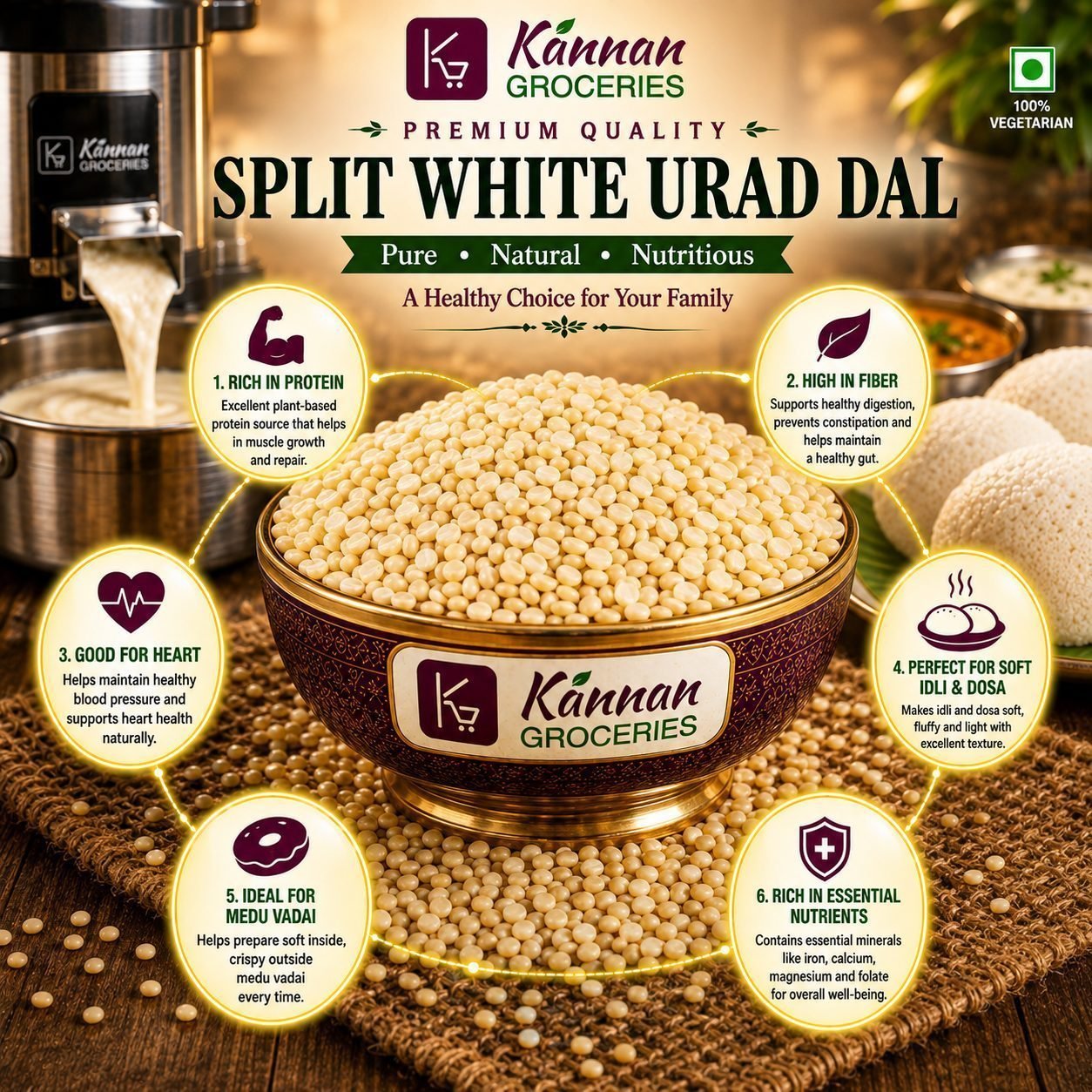 Premium Udaitha Ulundhu / Split Urad Dal