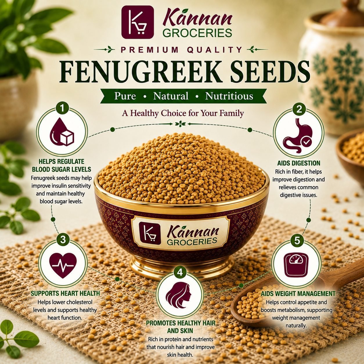 Premium Vendhayam / Fenugreek Seeds